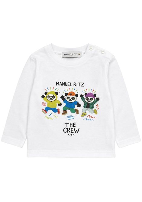 T-shirt neonato bianca in cotone Manuel Ritz | 4519BIANCO